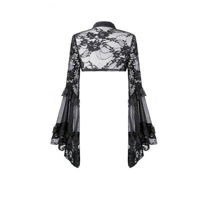Gothic Lace Shrug with Layered Mesh and Flare Sleeves (✦ Dark In Love) BW188