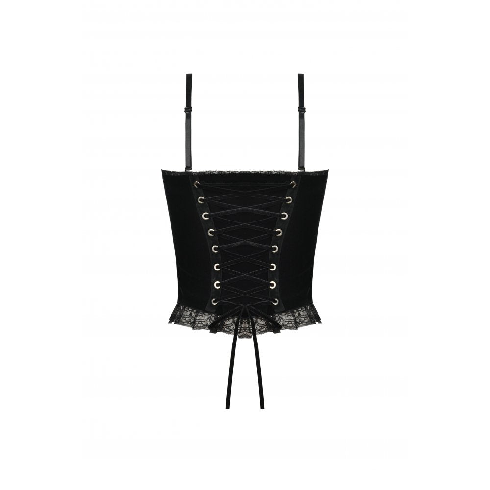 Gothic funeral dark red dead cross strap corset top (✦ Dark In Love) CW037