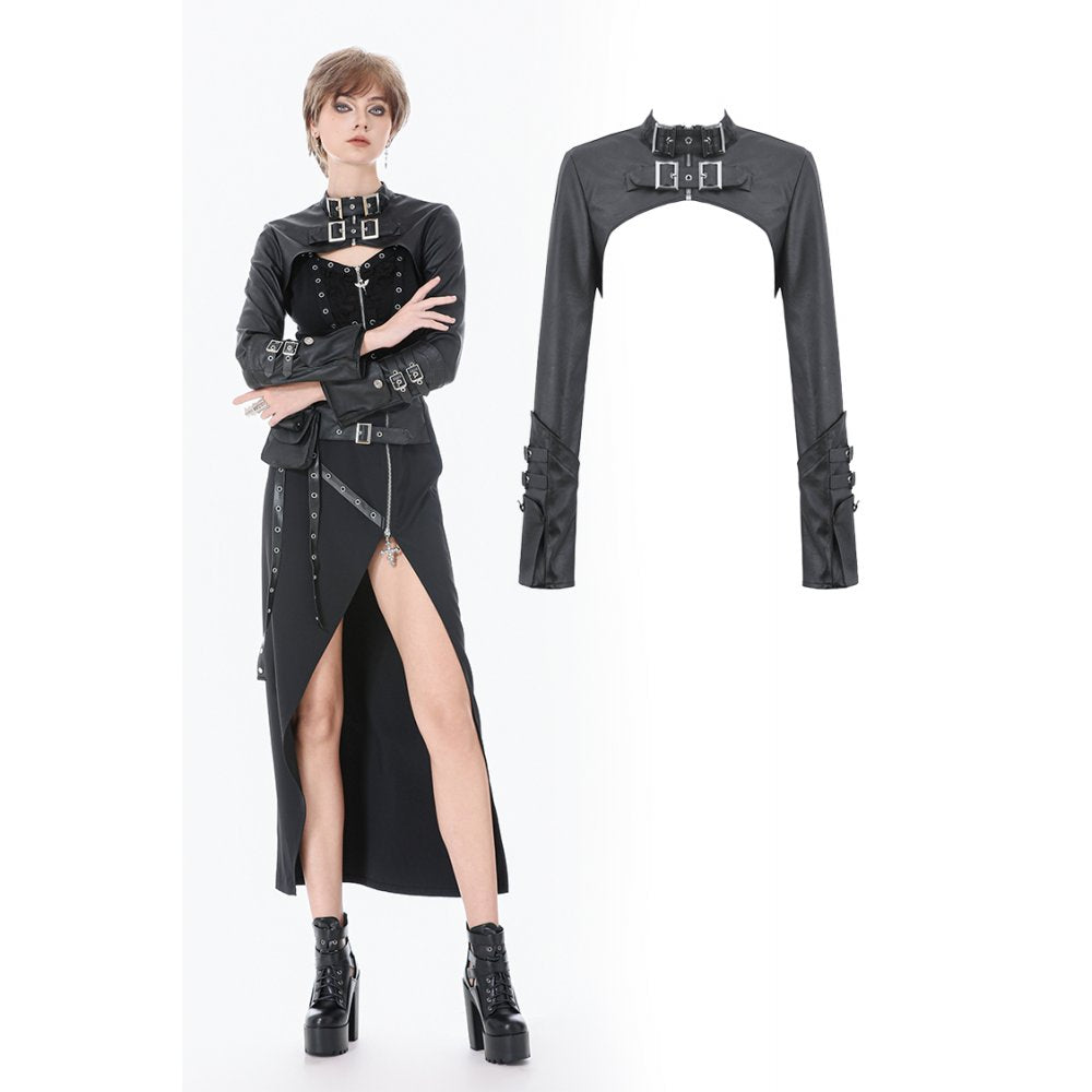 Punk PU Leather Shoulder Cape (✦ Dark In Love) BW174