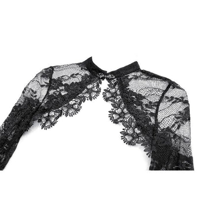 Gothic Lace Shrug with Layered Mesh and Flare Sleeves (✦ Dark In Love) BW188