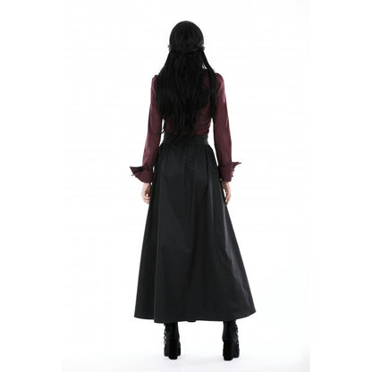 Gothic wine red ruffle blouse - Burgundy Red (✦ Dark In Love) IW1038RD