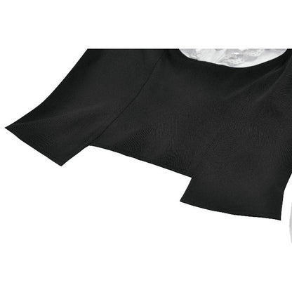 Court-Style Black White Lace Blouse (✦ Dark In Love) tw677