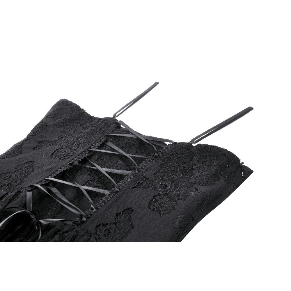 Gothic black rose bloom dovetail lace dress (✦ Dark In Love) DW937