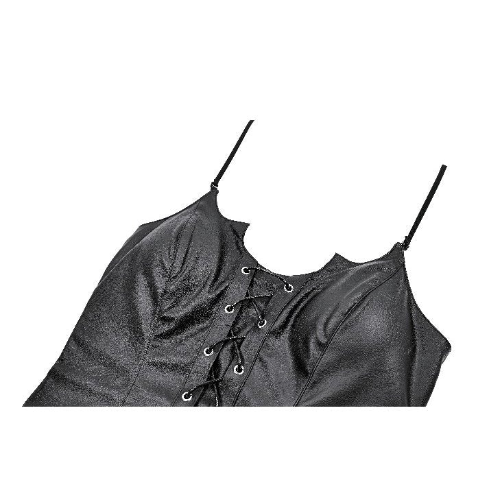 Gothic Punk Mini Dress with Bat Corset and Mesh Skirt (✦ Dark In Love) DW1211