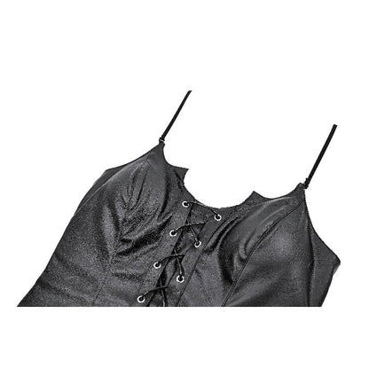 Gothic Punk Mini Dress with Bat Corset and Mesh Skirt (✦ Dark In Love) DW1211