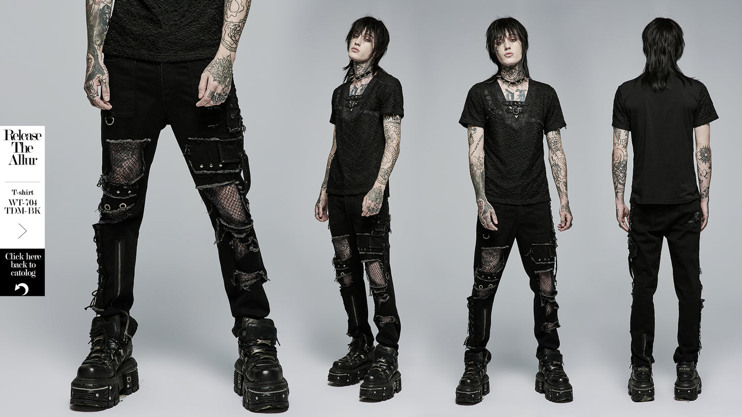 Punk Decadent Trousers (Black) (✦ Punk Rave) WK-503XCM
