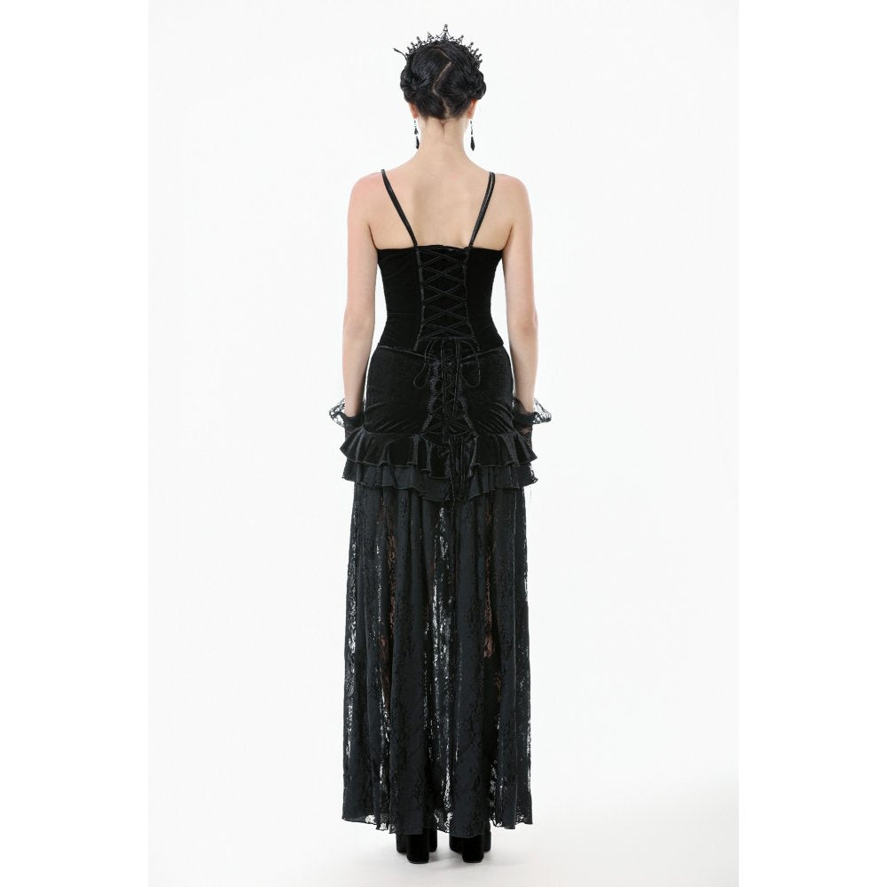 Romantic Heart Velvet Corset with Jewel Chains (✦ Dark In Love) CW092