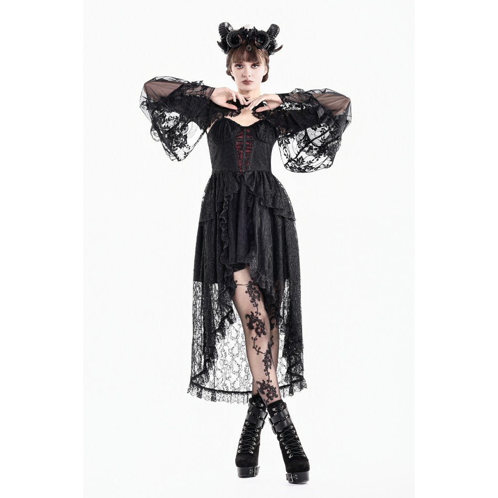Gothic Lace Shrug with Layered Mesh and Flare Sleeves (✦ Dark In Love) BW188
