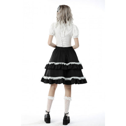 Gothic ruffle neckline blouse - White (✦ Dark In Love)