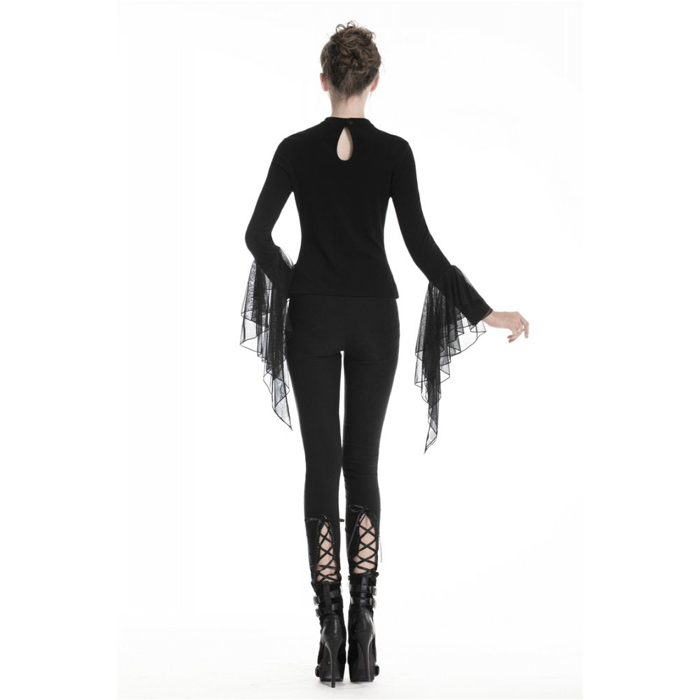 Leggings with flower and back lace up (✦ Dark In Love) PW094