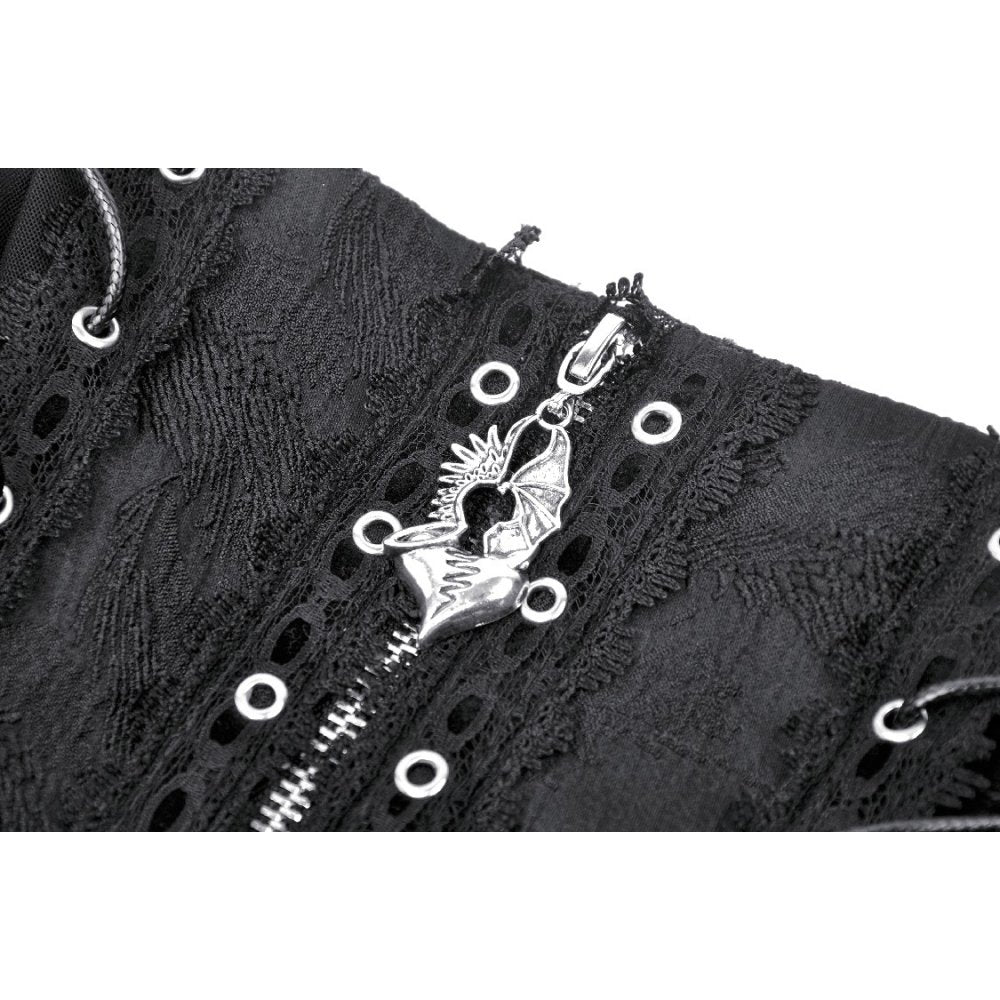 Punk rock eyelet drop tulle mini skirt (✦ Dark In Love) KW332