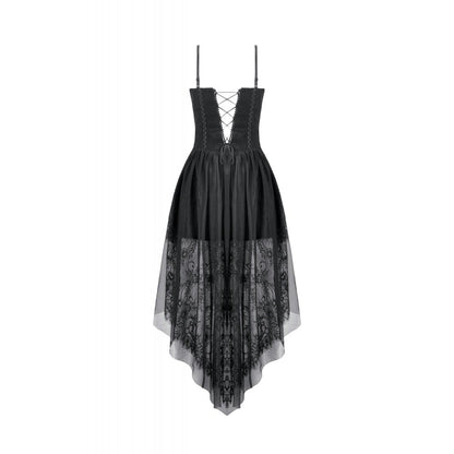 Dark Ritual Gothic Lace Hollow Tail Dress (✦ Dark In Love) DW1166