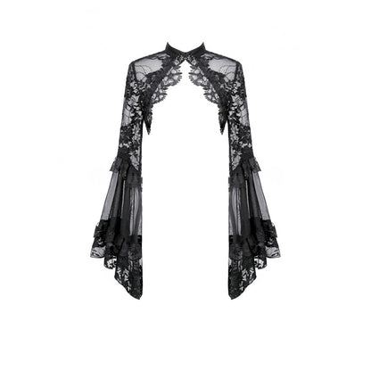 Gothic Lace Shrug with Layered Mesh and Flare Sleeves (✦ Dark In Love) BW188