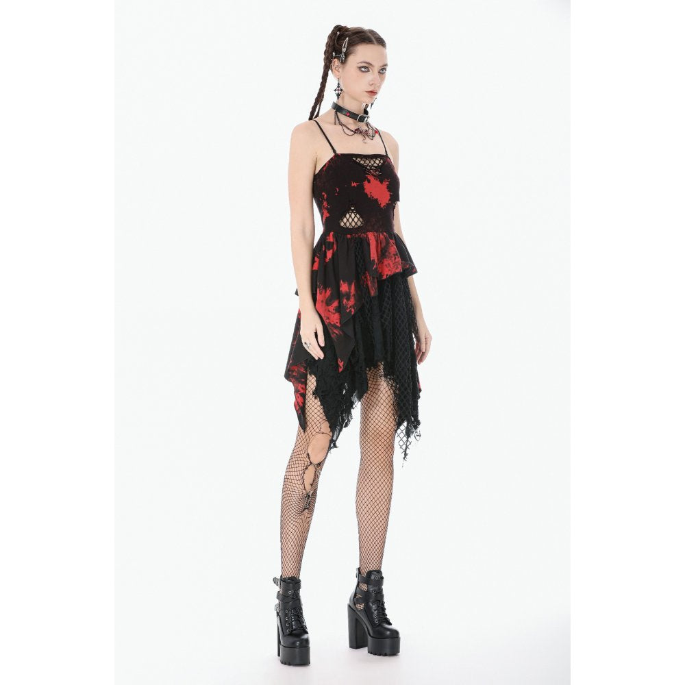 Red-Black Tie-Dye Punk Dress (✦ Dark In Love) DW1149