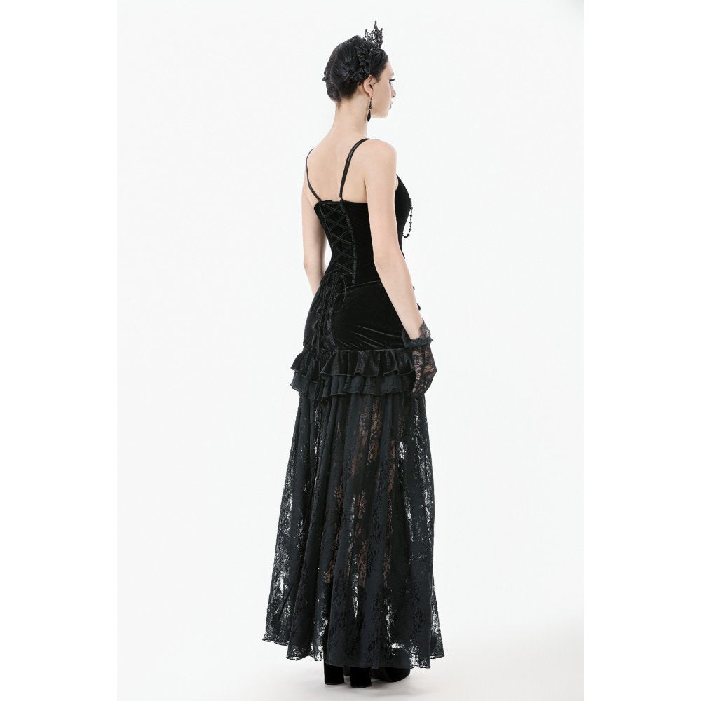 Romantic Heart Velvet Corset with Jewel Chains (✦ Dark In Love) CW092
