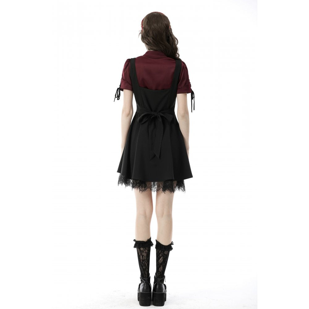 Gothic wine red elegant blouse