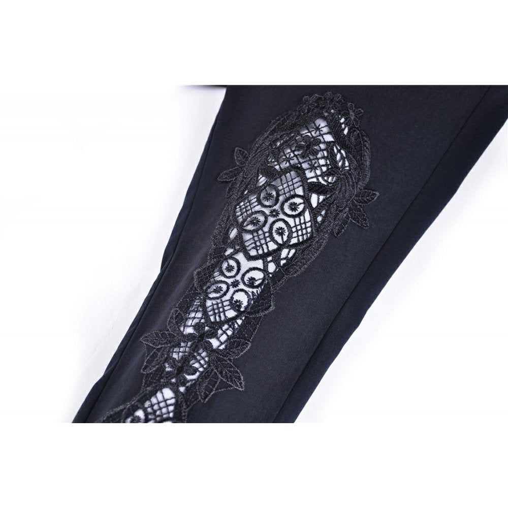Leggings with flower and back lace up (✦ Dark In Love) PW094