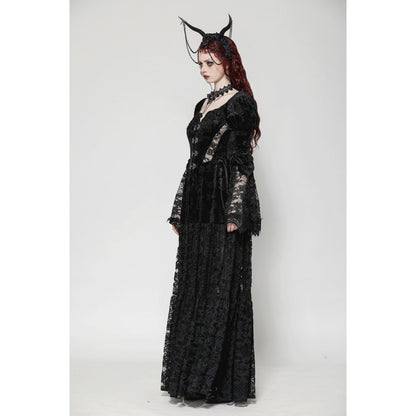 Gothic Embossed Velvet and Lace Long Outwear (✦ Dark In Love) JW273