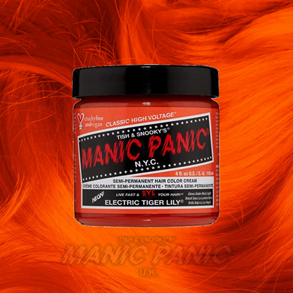 unbleached hair manic panic tiger lily on brown hair Manic Panic High Voltage® Classic Hair Color 118ml (Electric Tiger Lil – RATTLESNAKE