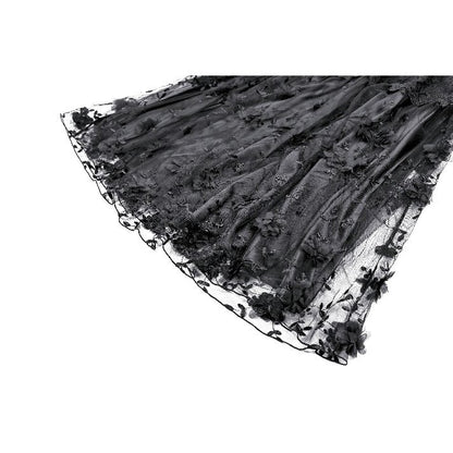 Secret Bloom - Gothic Baroque Lace Tiered Maxi Skirt (✦ Dark In Love) KW470