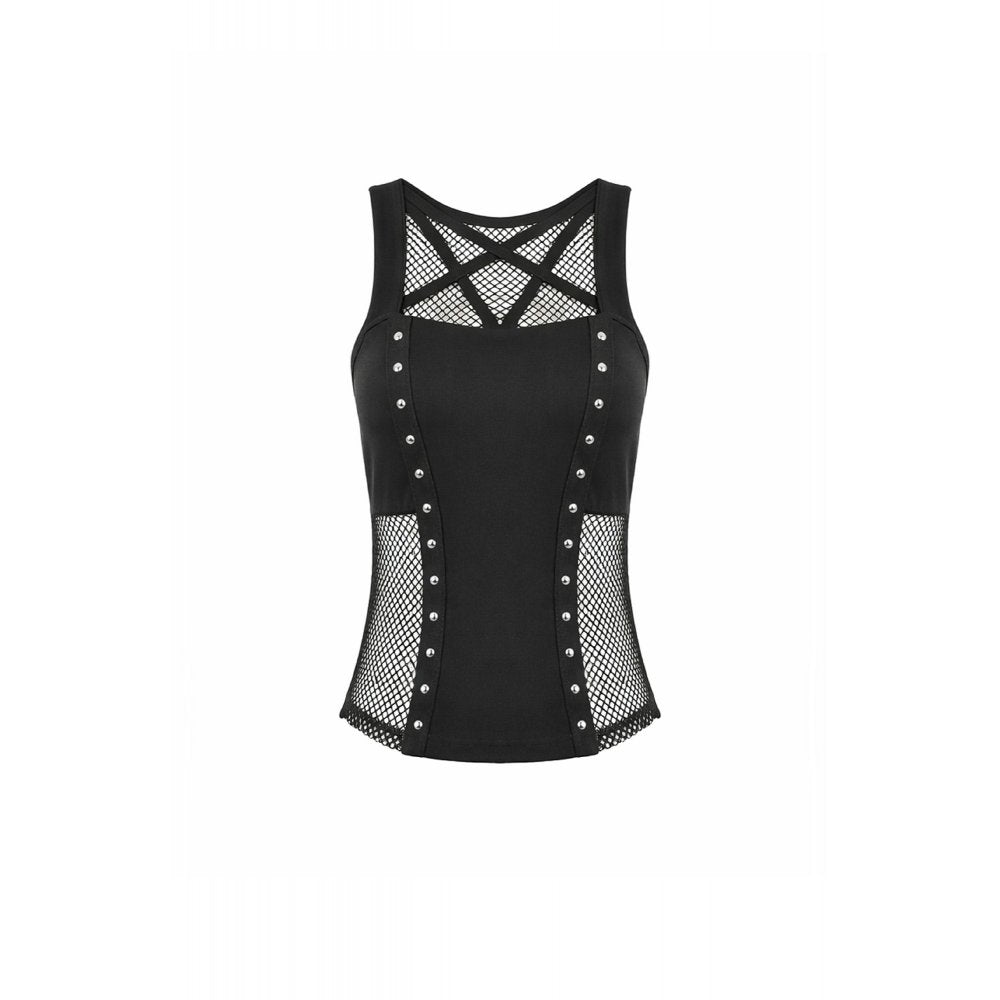 Top with Pentagram Mesh Inlay (✦ Dark In Love) TW706