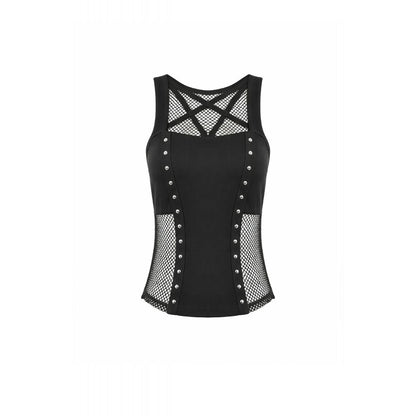 Top with Pentagram Mesh Inlay (✦ Dark In Love) TW706