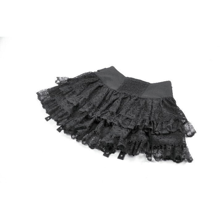 Punk Black Wide-Waistband Skirt (✦ Dark In Love) KW417