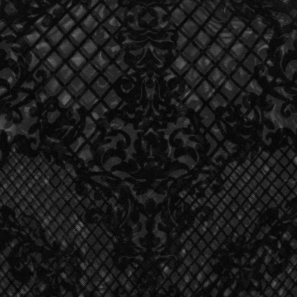 Gothic Flocked Pattern Mesh Top (✦ Punk Rave) WT-832TCF