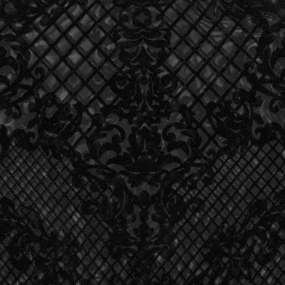 Gothic Flocked Pattern Mesh Top (✦ Punk Rave) WT-832TCF