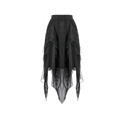 Gothic Shadow Mist Layered Mesh Long Skirt(✦ Dark In Love) KW440
