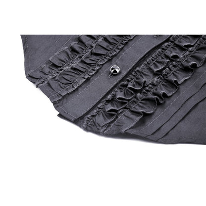 Gothic black ruffle blouse - Black (✦ Dark In Love)