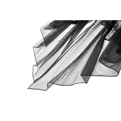 Industrial Grommet Lace-Up High-low Corset with Mesh Hem (✦ Dark In Love)