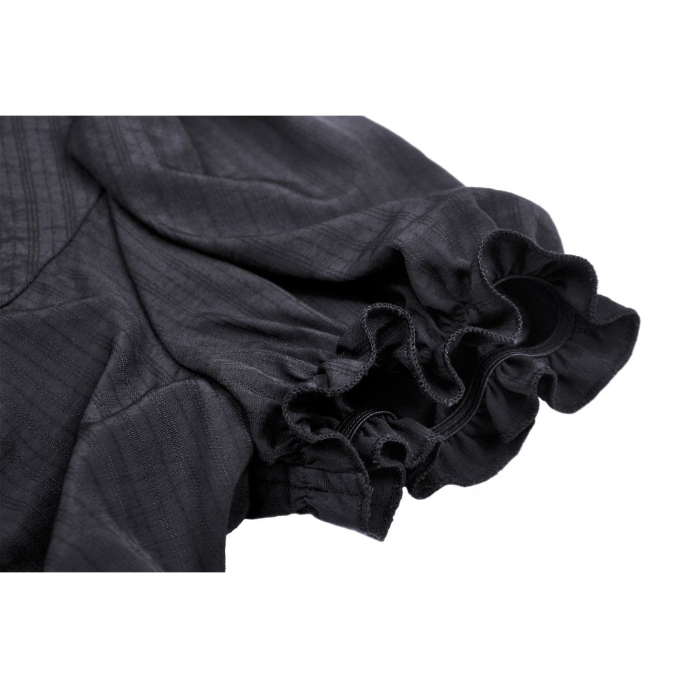 Gothic ruffle neckline blouse - Black (✦ Dark In Love) 