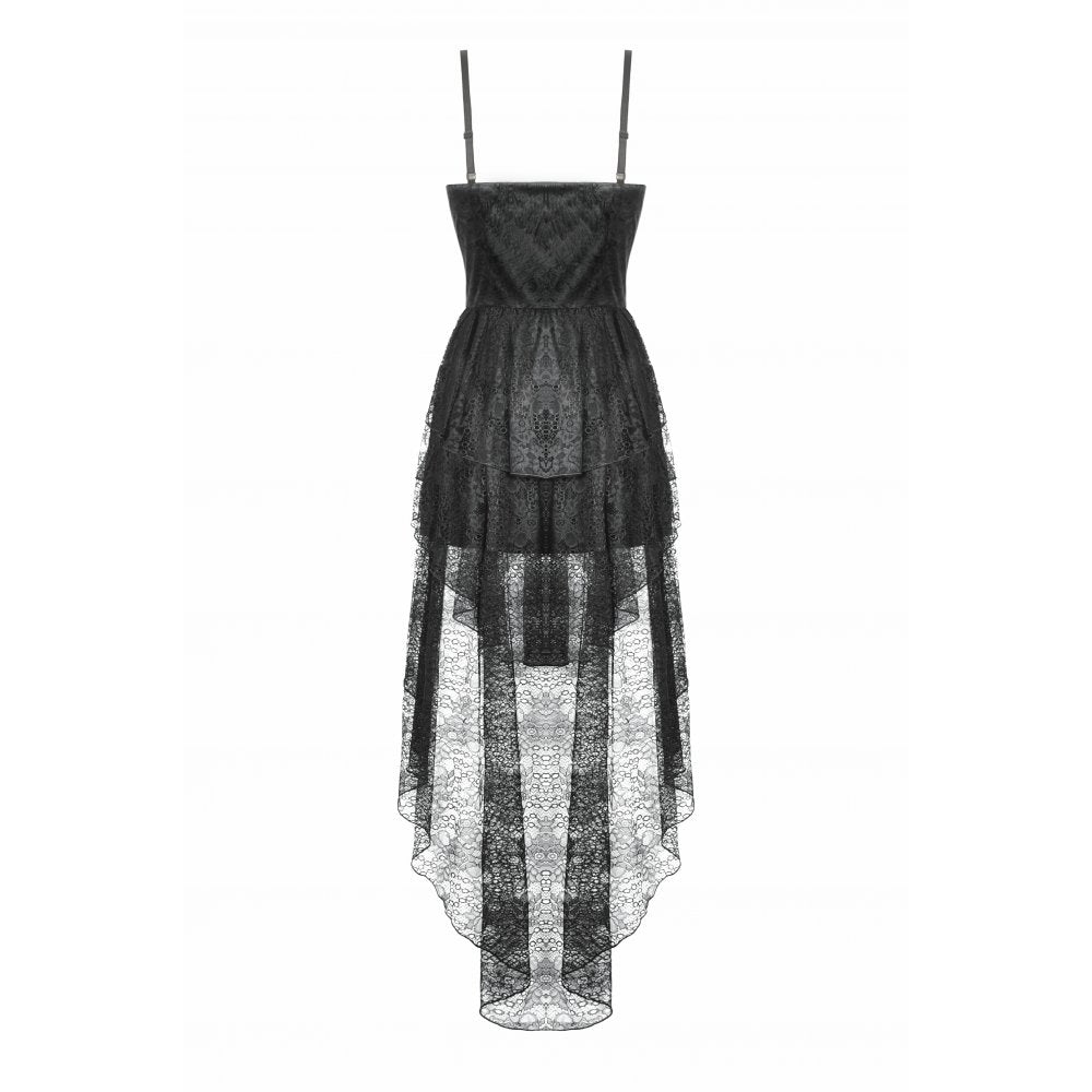 Dark Swan Layered Lace Tail Dress (✦ Dark In Love) DW1097
