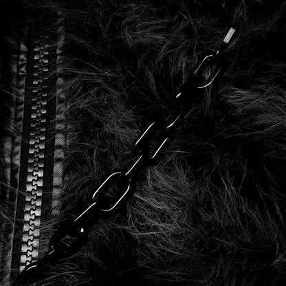 Punk Black Faux Fur Jacket (✦ Punk Rave) WY-1397ZDF - ONE-OFF/Einzelstück - Size Large