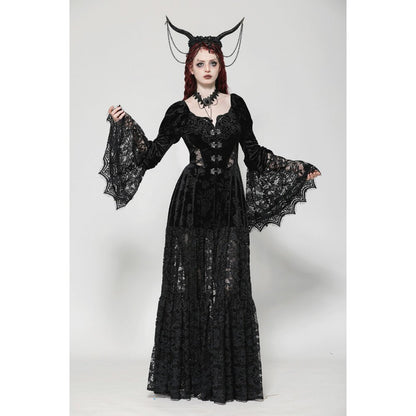 Gothic Embossed Velvet and Lace Long Outwear (✦ Dark In Love) JW273