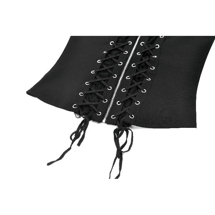 Punk Metal Distressed Knit Lace-Up Vest (✦ Dark In Love) TW674