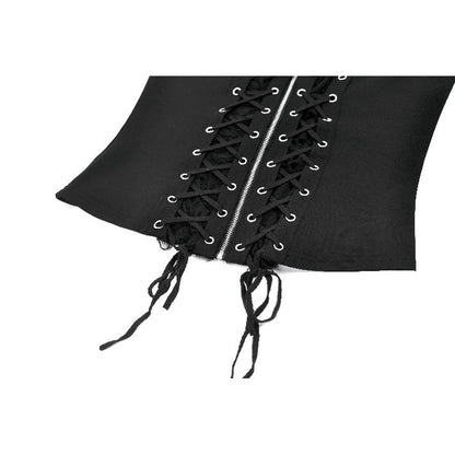 Punk Metal Distressed Knit Lace-Up Vest (✦ Dark In Love) TW674