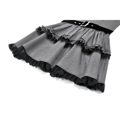 Striped Gothic Mini Dress (✦ Dark In Love) DW1152