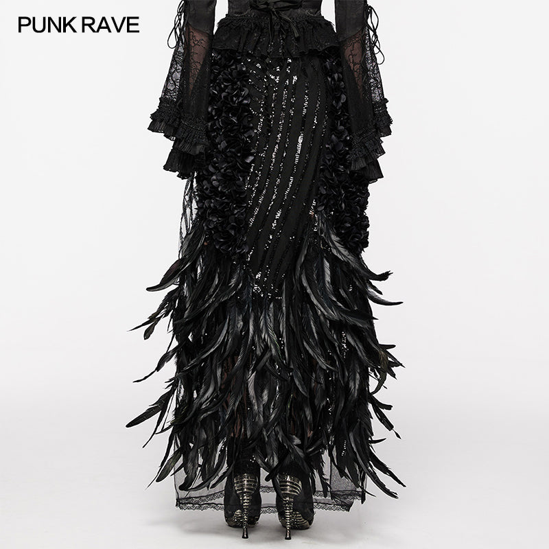 Cool And Elegant Wrap A-Line Skirt (✦ Punk Rave) WQ-720BQF - ONE-OFF/Einzelstück