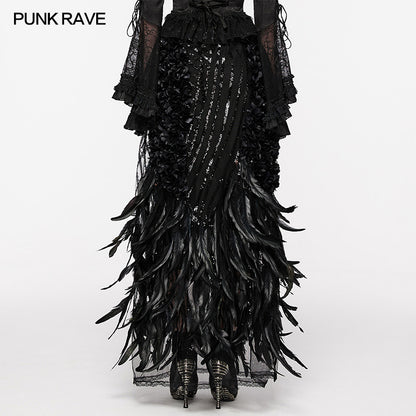 Cool And Elegant Wrap A-Line Skirt (✦ Punk Rave) WQ-720BQF - ONE-OFF/Einzelstück