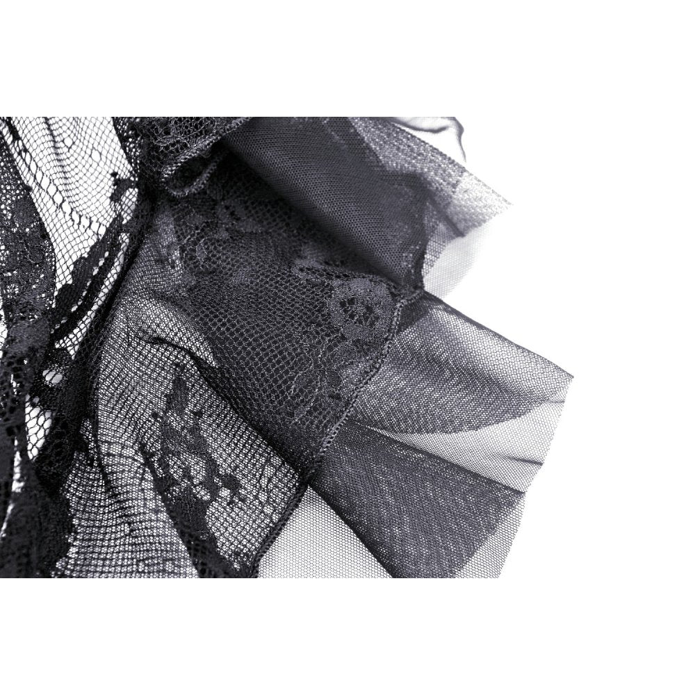 Black lace frill swallow tail mermaid dress (✦ Dark In Love) DW460