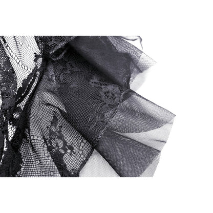 Black lace frill swallow tail mermaid dress (✦ Dark In Love) DW460