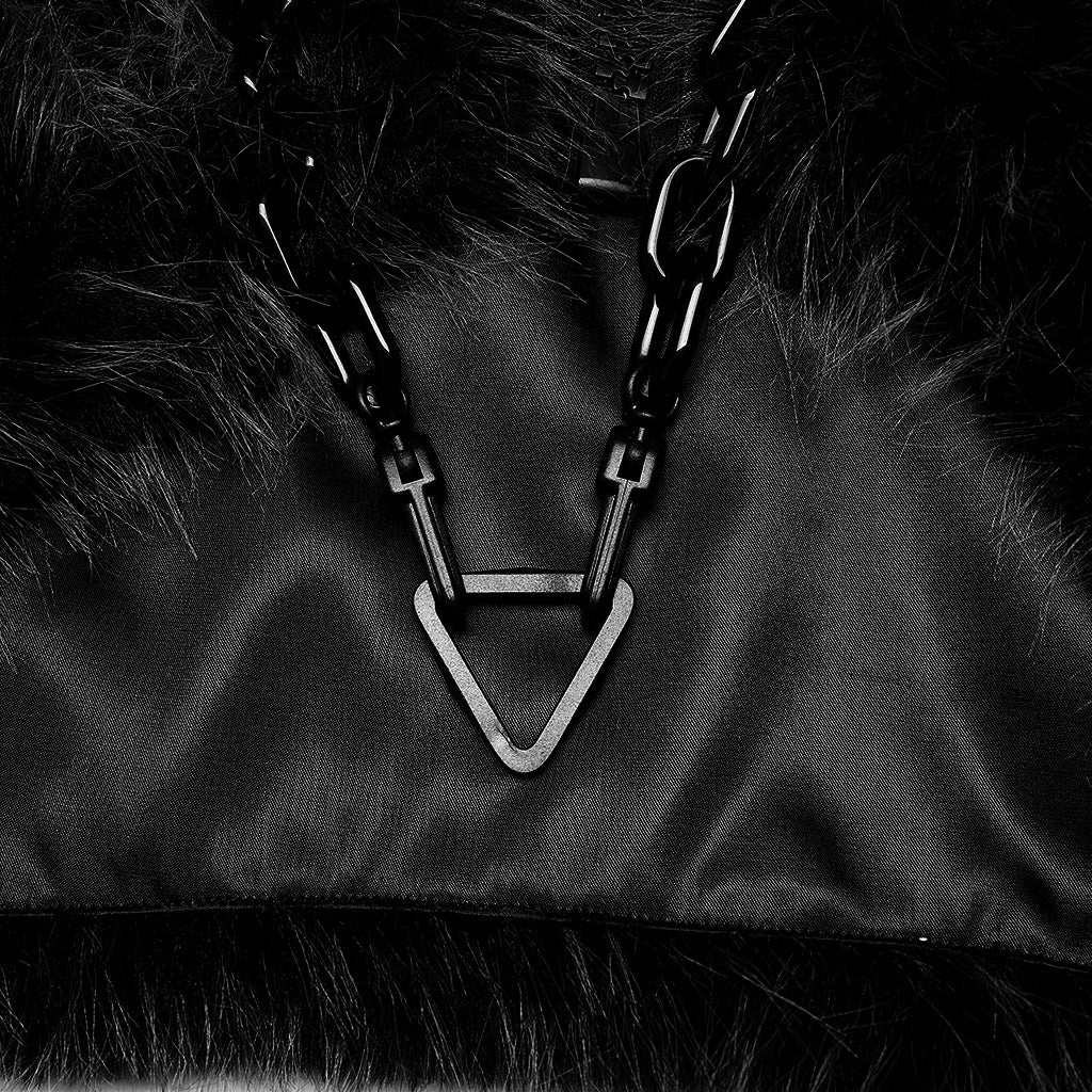 Punk Black Faux Fur Jacket (✦ Punk Rave) WY-1397ZDF - ONE-OFF/Einzelstück - Size Large