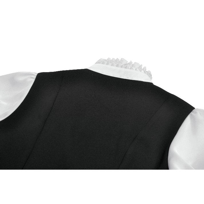 Court-Style Black White Lace Blouse (✦ Dark In Love) tw677