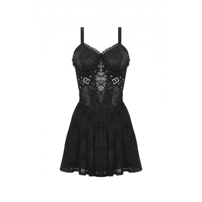 Punk spider mesh sexy see-though strap dress (✦ Dark In Love)