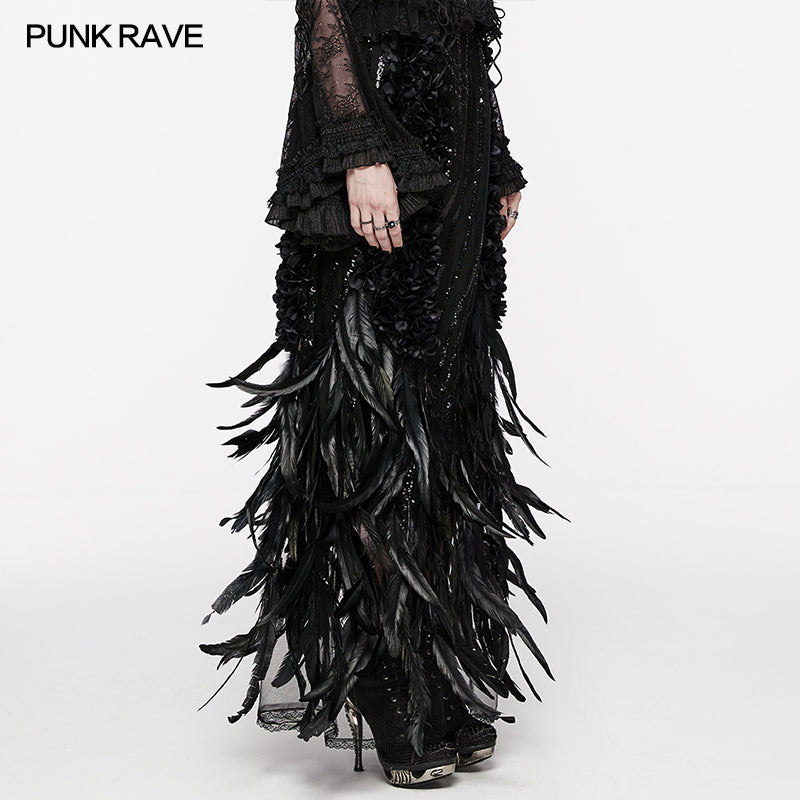 Cool And Elegant Wrap A-Line Skirt (✦ Punk Rave) WQ-720BQF - ONE-OFF/Einzelstück
