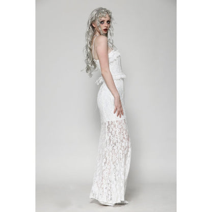 Gothic white romantic hollow mermaid dress (✦ Dark In Love) DW1014
