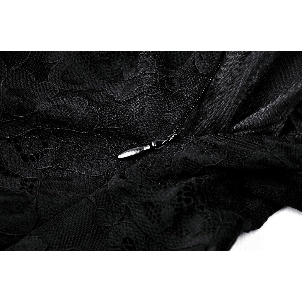 Gothic lace see-through sexy waist lace maxi strap dress (✦ Dark In Love) DW935
