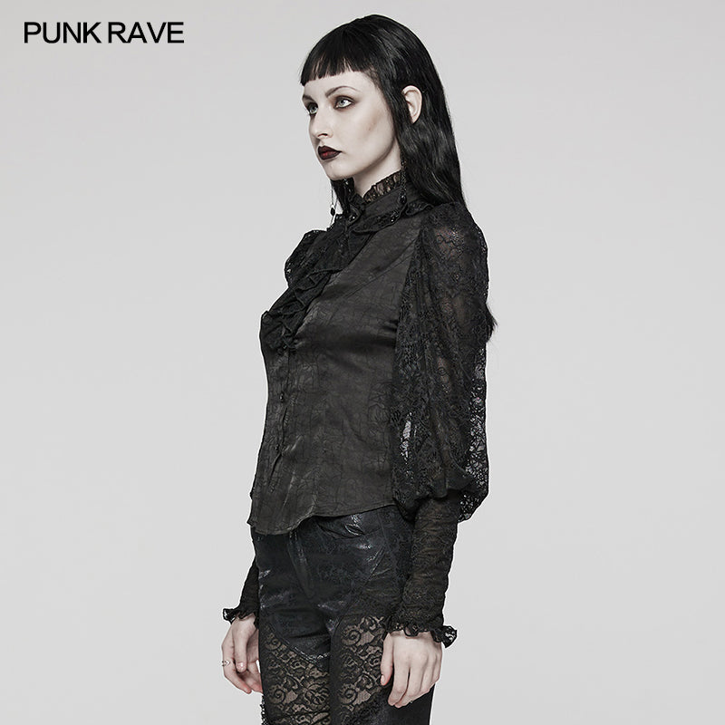 Lantern Sleeve Goth Gorgeous Shirt (✦ Punk Rave) WY-1583CCF